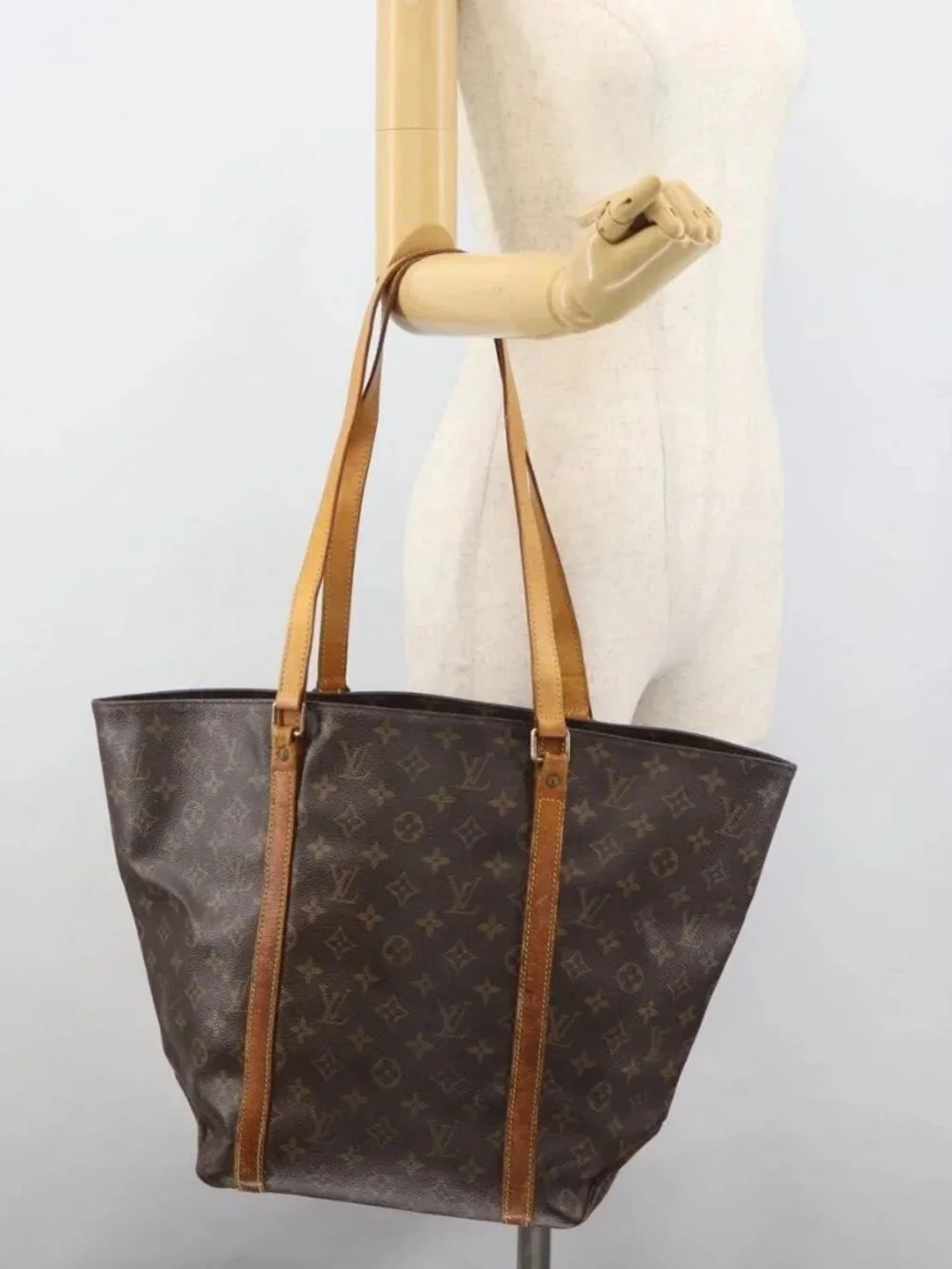 LOUIS VUITTON Monogram Sac Shopping Tote Bag M51108 LV Auth bs35832